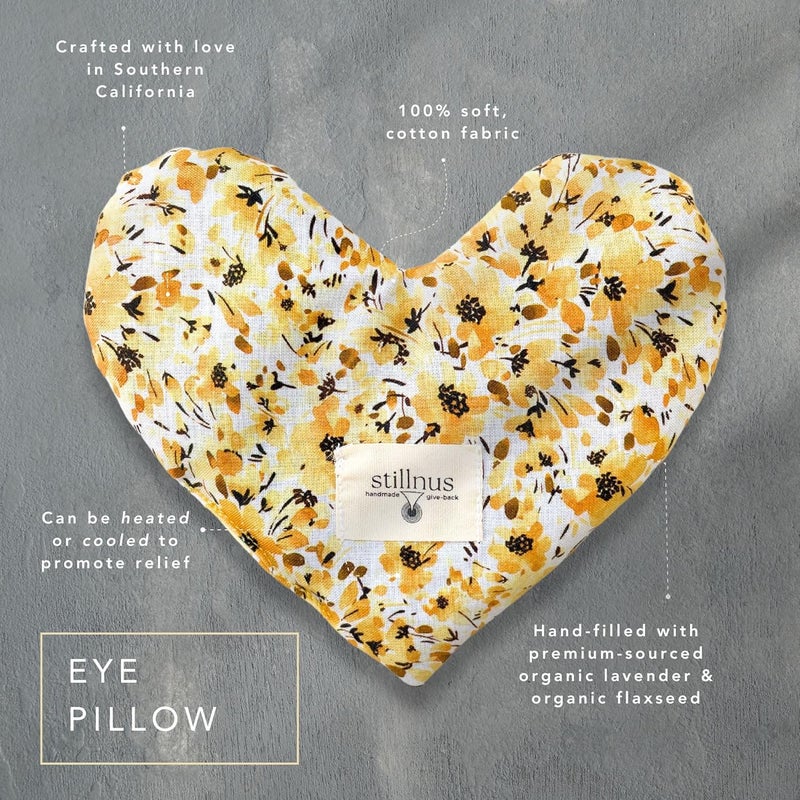 stillnus Weighted Heart Eye Pillow with Organic Lavender & Flaxseed – Relaxation Gift for Women, Meditation Tool, Mindful Rest, Cooling Eye Mask, Wellness Self-Care Kit - Image 3